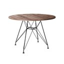 Ver imagem 1 de Mesa Eames Ferro Preto Tampo de Madeira Amêndoa 90cm