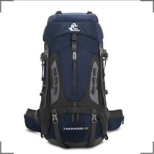 Mochila Trilha Camping Caminhada Viagem Confort 60L:Azul Marinho