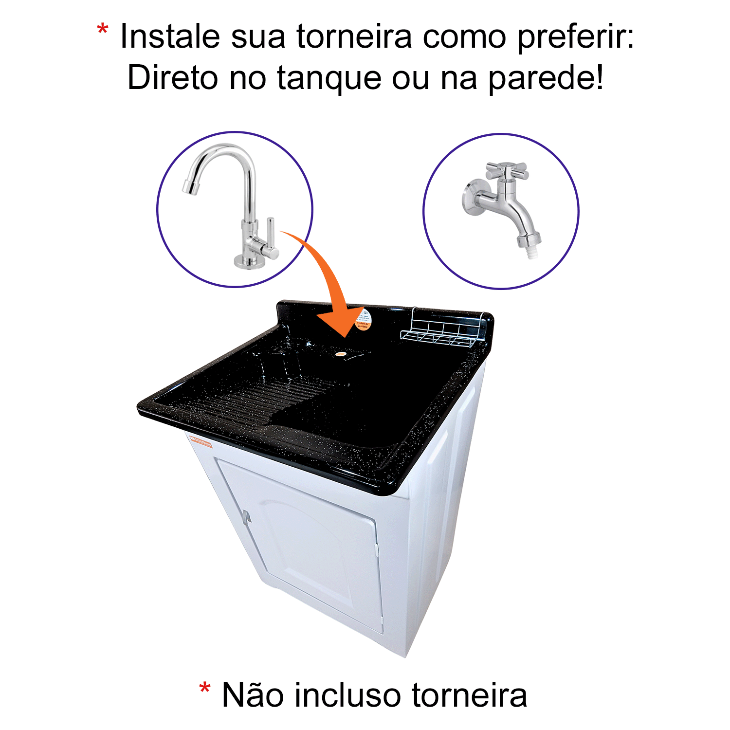 Gabinete em Plástico Abs Tanque com Esfregadeira Lateral de Fibra 40 Litros - 3