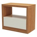 Ver imagem 3 de Mesa de Cabeceira Moderna 1 Gaveta Cameron D03 Freijó Off White - Lyam Decor