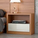Ver imagem 2 de Mesa de Cabeceira Moderna 1 Gaveta Cameron D03 Freijó Off White - Lyam Decor