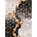 Ver imagem 3 de Kit de Trio de Quadros para casa ou escritório com moldura preta e vidro e fundo em MDF.