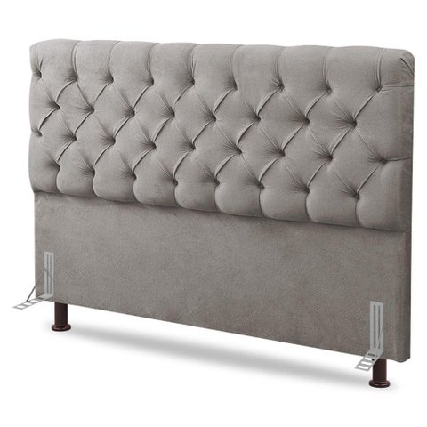 Cabeceira Cama Box Casal Queen Size Lylla 160cm Capitonê com Frame Linho Bege - Abmaza