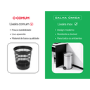 Ver imagem 3 de Lixeira Inox 8L Calha Úmida com Pedal e Cesto Interno para Cozinha e Escritório