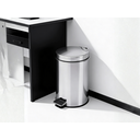 Ver imagem 1 de Lixeira Inox 8L Calha Úmida com Pedal e Cesto Interno para Cozinha e Escritório