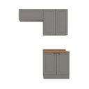 Ver imagem 2 de Lavanderia Modulada 03 Peças 100% MDF com Aéreo Basculante e Tampo Cinza/Nature Americana 
