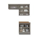 Ver imagem 4 de Lavanderia Modulada 03 Peças 100% MDF com Aéreo Basculante e Tampo Cinza/Nature Americana 
