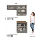 Ver imagem 3 de Lavanderia Modulada 03 Peças 100% MDF com Aéreo Basculante e Tampo Cinza/Nature Americana 