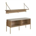 Ver imagem 2 de Conjunto Sapateira Banco Estofada e Prateleira Pé Metal Oslo