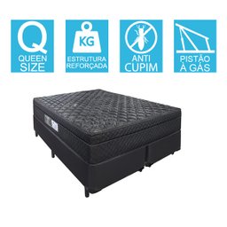 Cama Box Baú Queen + Colchão Portobel De Mola Arezzo Black Light - 4