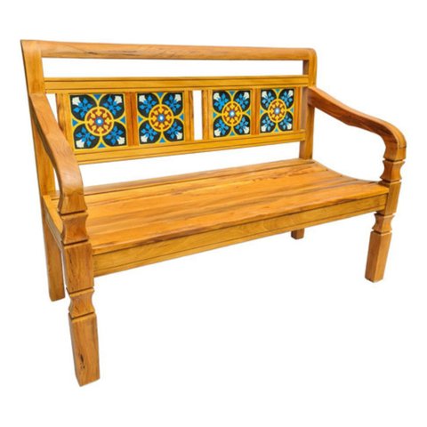 - Kit 2 Bancos Poltrona Rústico Madeira Peroba Rosa Jardim