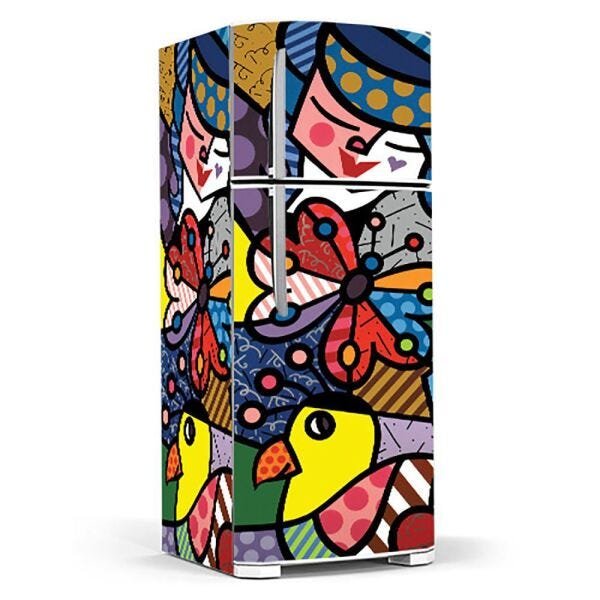Adesivo Para Geladeira Romero Brito - Ref Mod01 - 1 Porta - 1