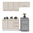 Ver imagem 3 de Armário de Cozinha Modulada Completa 3 Peças 200cm com Tampo 100% Mdf Amara Politorno Móveis