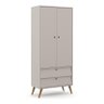 Jogo de Quarto Infantil Retrô Gold Guarda Roupa 2 Portas e Cômoda com Porta Cinza/eco Wood - Matic M - 2