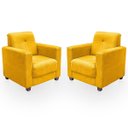 Ver imagem 5 de Sofá + 2 Poltrona para Sala de Estar Moderno Confortável Veneza Suede