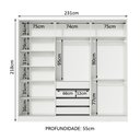 Ver imagem 7 de Guarda-roupa Casal 100% Mdf Madesa Royale 3 Portas de Correr com Espelho