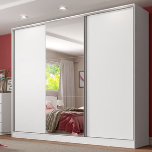 Guarda-roupa Casal 100% Mdf Madesa Royale 3 Portas de Correr com Espelho