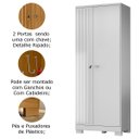 Ver imagem 2 de Armário Multiuso Ripado 2 Portas com Chave Maya Branco