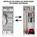 Ver imagem 3 de Armário Multiuso Ripado 2 Portas com Chave Maya Branco