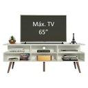 Ver imagem 5 de Rack para TV até 65" Madri com Pés de Madeira Branco Madesa