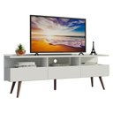 Ver imagem 1 de Rack para TV até 65" Madri com Pés de Madeira Branco Madesa