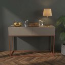 Ver imagem 1 de Buffet para Escritorio Pequeno com 2 Gavetas Eros 90cm Cantinho do Café Moderno com Pé de Ferro Cobr
