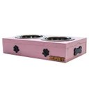 Ver imagem 2 de Comedouro com Patinhas e Potes Inox para Cachorro Rosa