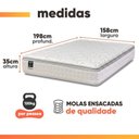 Ver imagem 3 de Colchão Casal Queen Molas Ensacadas Gazin com Pillow Tower New 158x198x35cm Branco