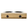 Comedouro Com Patinhas E Potes Inox Para Cachorro Natural - 3