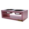 Comedouro Duplo Com Potes Inox Para Gatos E Cachorros Rosa - 2