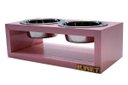 Ver imagem 2 de Comedouro Duplo com Potes Inox para Gatos e Cachorros Rosa