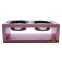 Ver imagem 3 de Comedouro Duplo com Potes Inox para Gatos e Cachorros Rosa