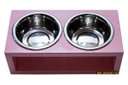 Ver imagem 1 de Comedouro Duplo com Potes Inox para Gatos e Cachorros Rosa