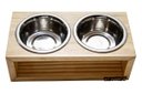 Ver imagem 2 de Comedouro Duplo De Madeira Com Potes Inox Para Pets Natural