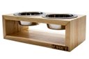 Ver imagem 1 de Comedouro Duplo De Madeira Com Potes Inox Para Pets Natural