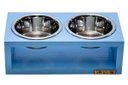Ver imagem 1 de Comedouro Duplo com Potes Inox para Gatos e Cachorros Azul