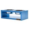 Comedouro Duplo Com Potes Inox Para Gatos E Cachorros Azul - 2