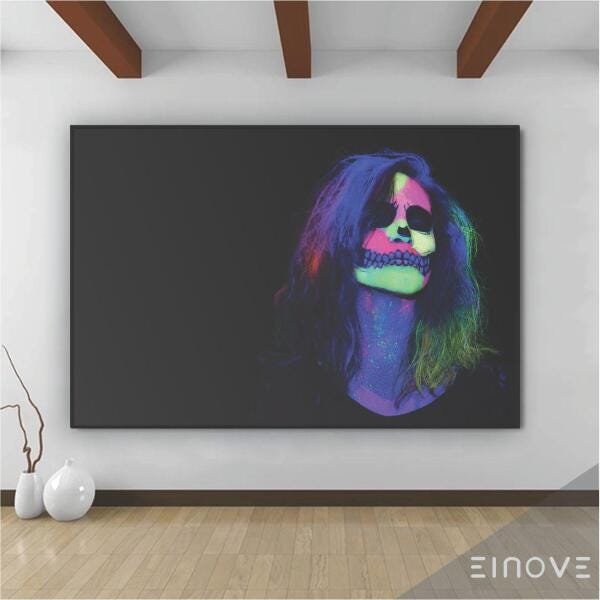 Quadro Arte Psico Fluor 60X40Cm Slim Preta P003 - 2