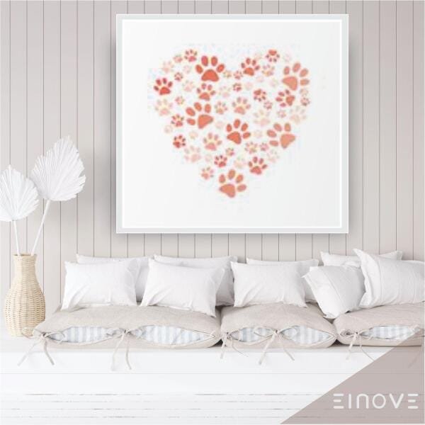 Quadro Cachorro Patas Em Coração 60X60Cm Borda Infinita B092 - 2