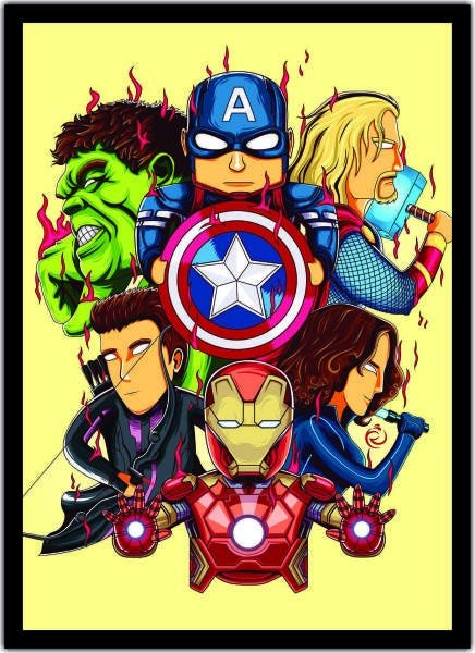 Quadro Decorativo Vingadores Super Heróis Com Moldura G10 - 1