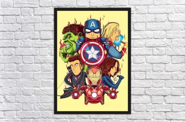 Quadro Decorativo Vingadores Super Heróis Com Moldura G10 - 2