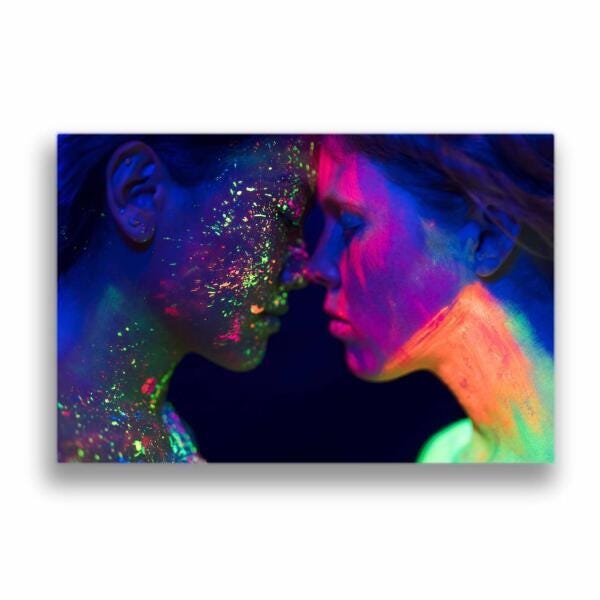 Quadro Arte Fluor Psico 90X60Cm Slim Preta P007 - 3
