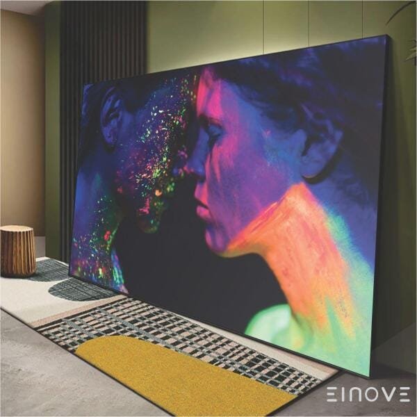 Quadro Arte Fluor Psico 90X60Cm Slim Preta P007 - 2