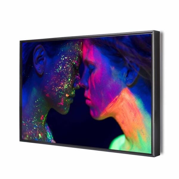 Quadro Arte Fluor Psico 90X60Cm Slim Preta P007 - 1