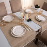 Caminho Trilho de Mesa Decorê 130x46cm com Franja: Bege - 4