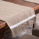 Ver imagem 3 de Caminho Trilho de Mesa Decorê 130x46cm com Franja: Bege