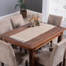 Caminho Trilho de Mesa Decorê 130x46cm com Franja: Bege - 7