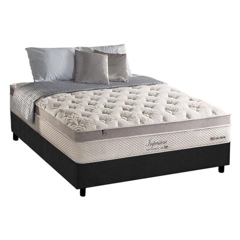 Cama Box Casal: Colchão Molas Ensacadas Anjos MasterPocket Impressione + Base CRC Suede Gray(138x188