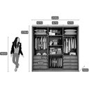 Ver imagem 2 de Guarda Roupa Casal 3 Portas de Correr e 8 Gavetas Arezzo Plus Freijo Cumaru - Novo Horizonte