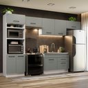 Ver imagem 1 de Armário de Cozinha Completa 350cm Branco/Cinza Agata Madesa 01